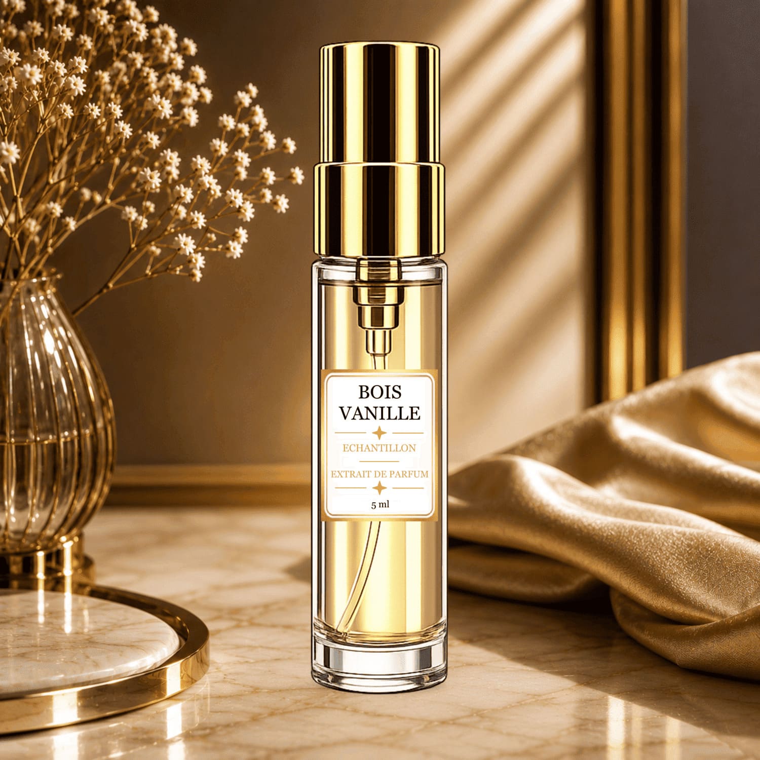 Echantillon de parfum en flacon pulvérisateur de 5ml Bois Vanille