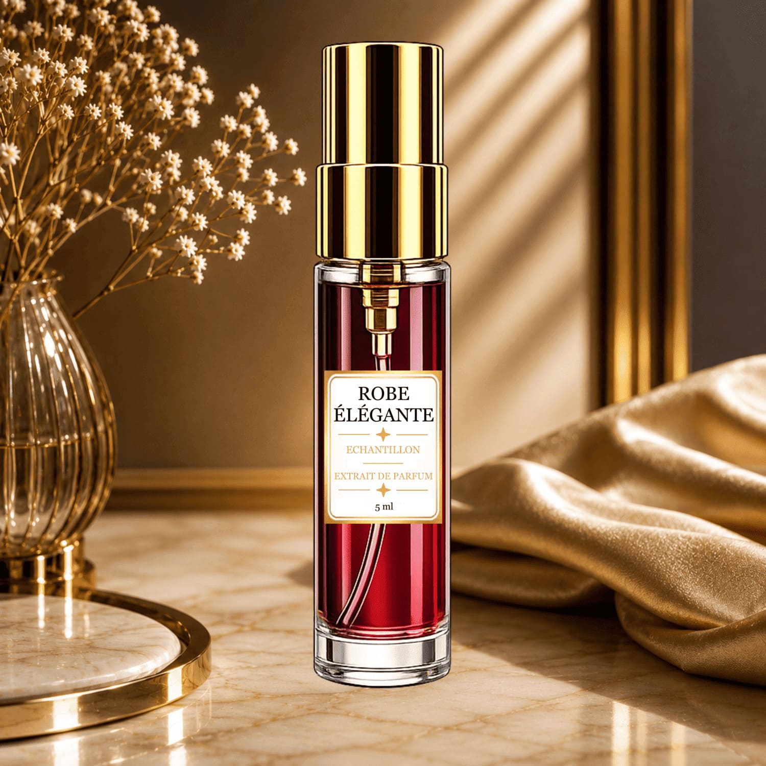Echantillon de parfum en flacon pulvérisateur de 5ml Robe Élégante